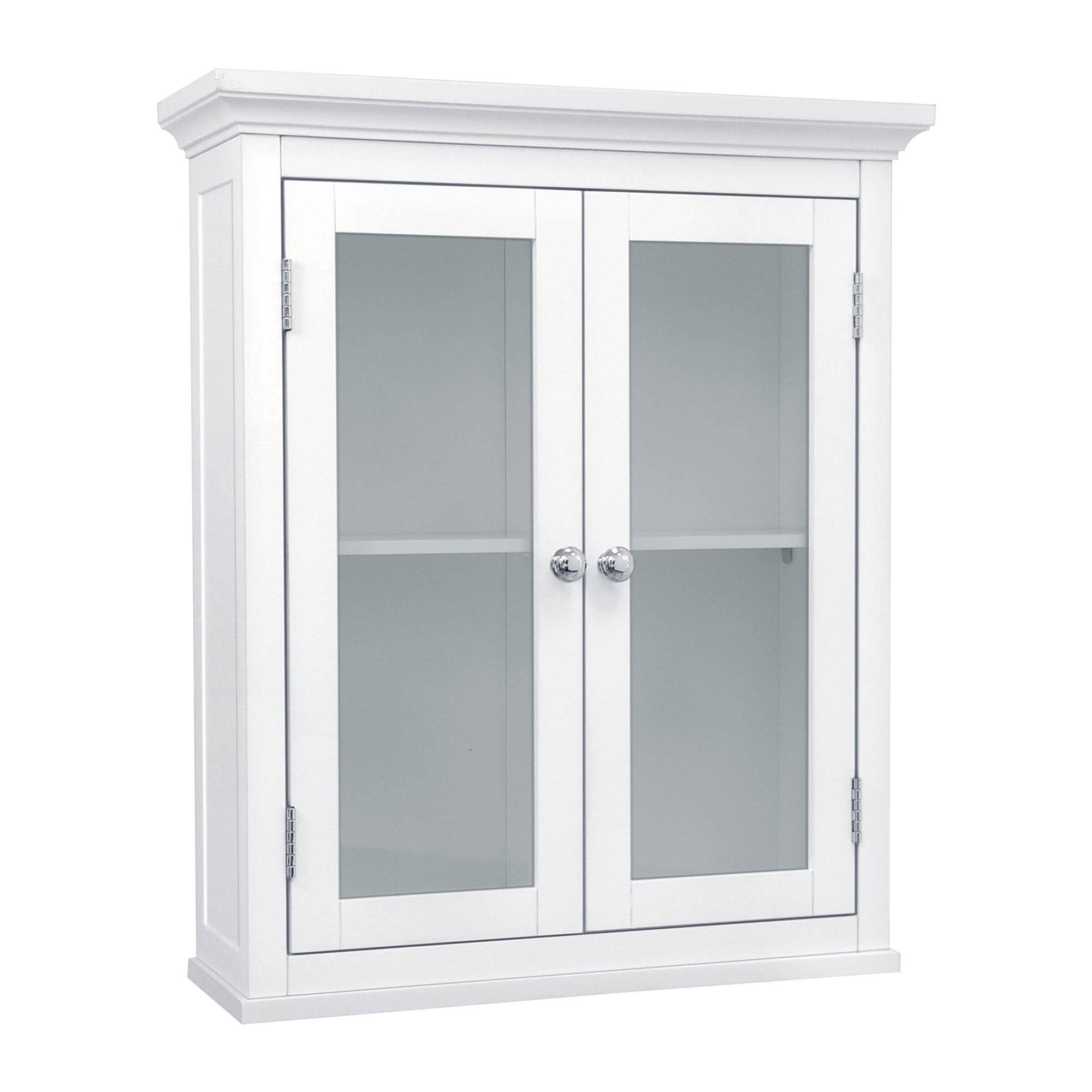 Elegant Home Fashions 7046 Madison White Wall Cabinet with 2 Doors