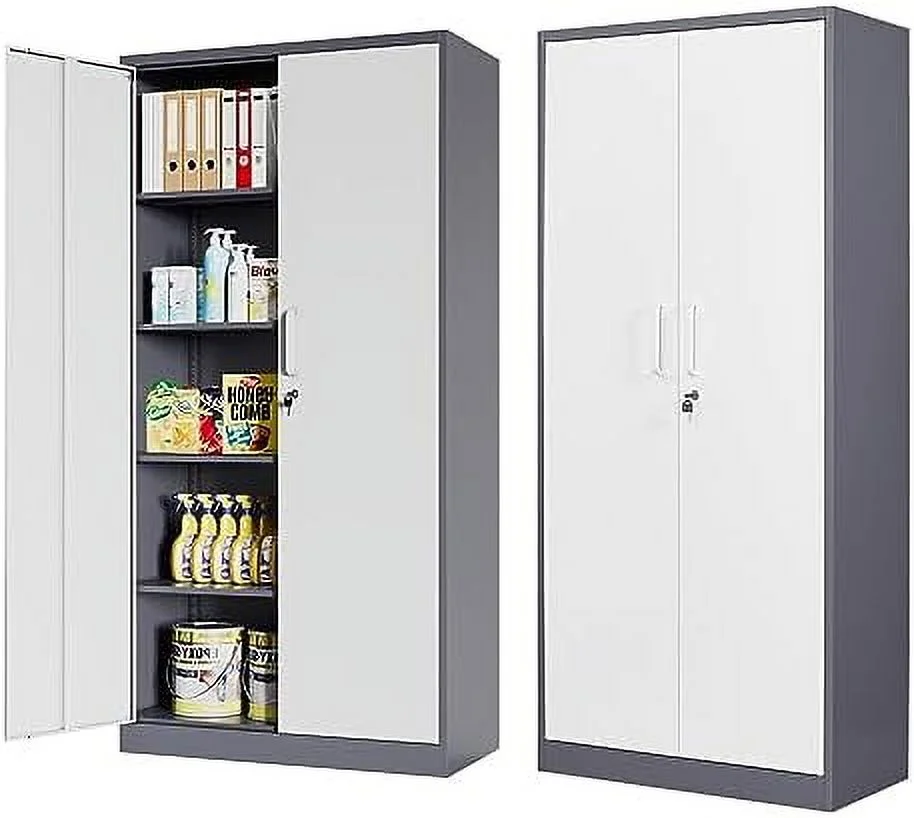 TJUNBOLIFE Metal  Cabinets with Locking Doors 71"