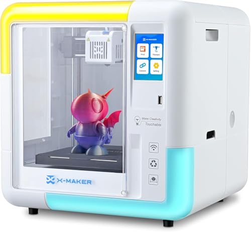 X-Maker 3D Printer for Kids and Beginners, Fully Assembled High-Speed 3D Printer with 8 PLA Filament Set, Leveling-Free Bed, Wi-Fi Printing