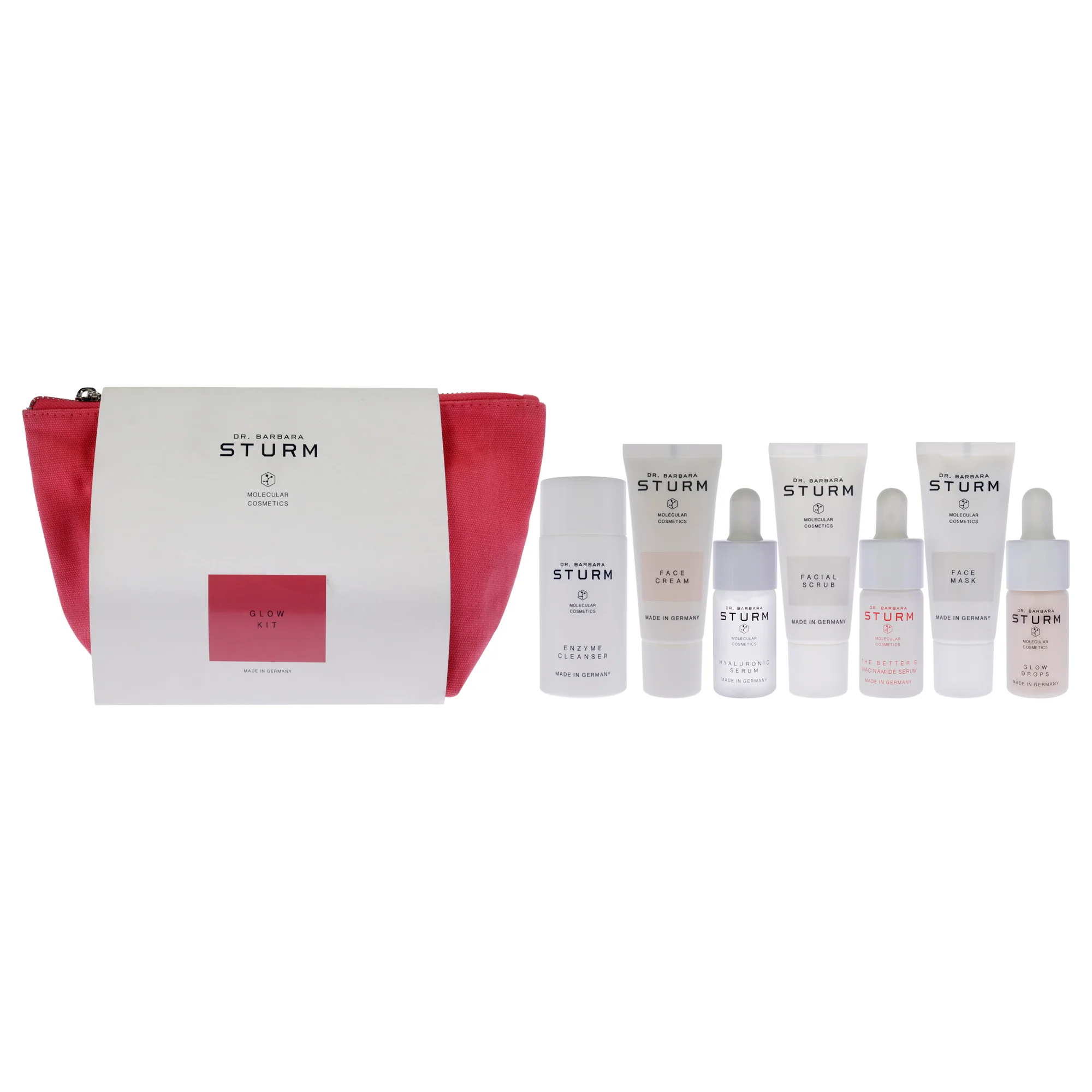 Dr. Barbara Sturm Glow Kit by Dr. Barbara Sturm for Women - 8 Pc 0.7oz Enzyme Cleanser, 0.67oz Facial Scrub, 0.67oz Face Mask