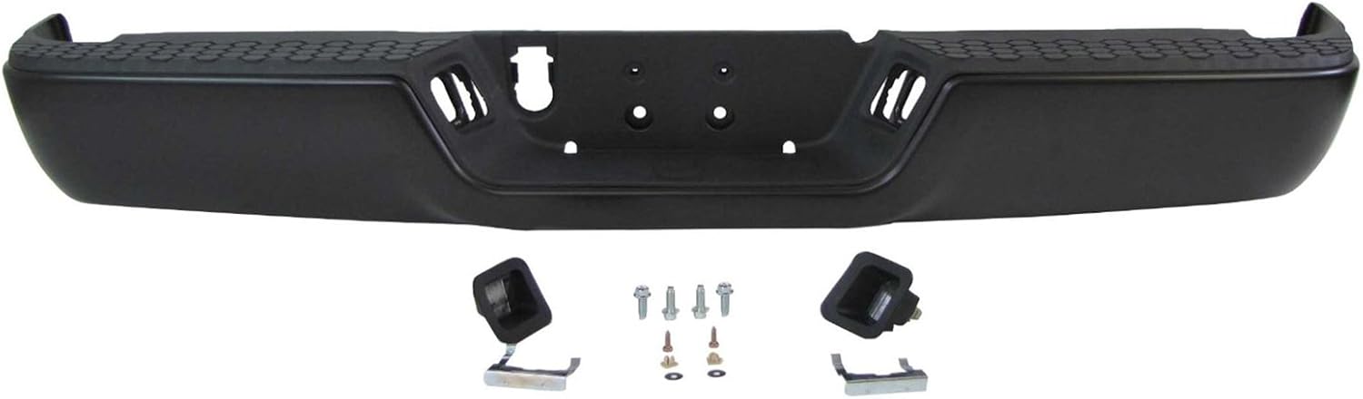 ACANII - For 2009-2018 Dodge Ram 1500 10-12 Ram 2500 3500 Truck Pickup Complete Black Steel Rear Step Bumper Assembly