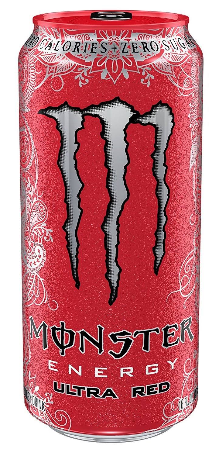 Monster Energy Ultra Red - 16 oz Cans - 12 Pack