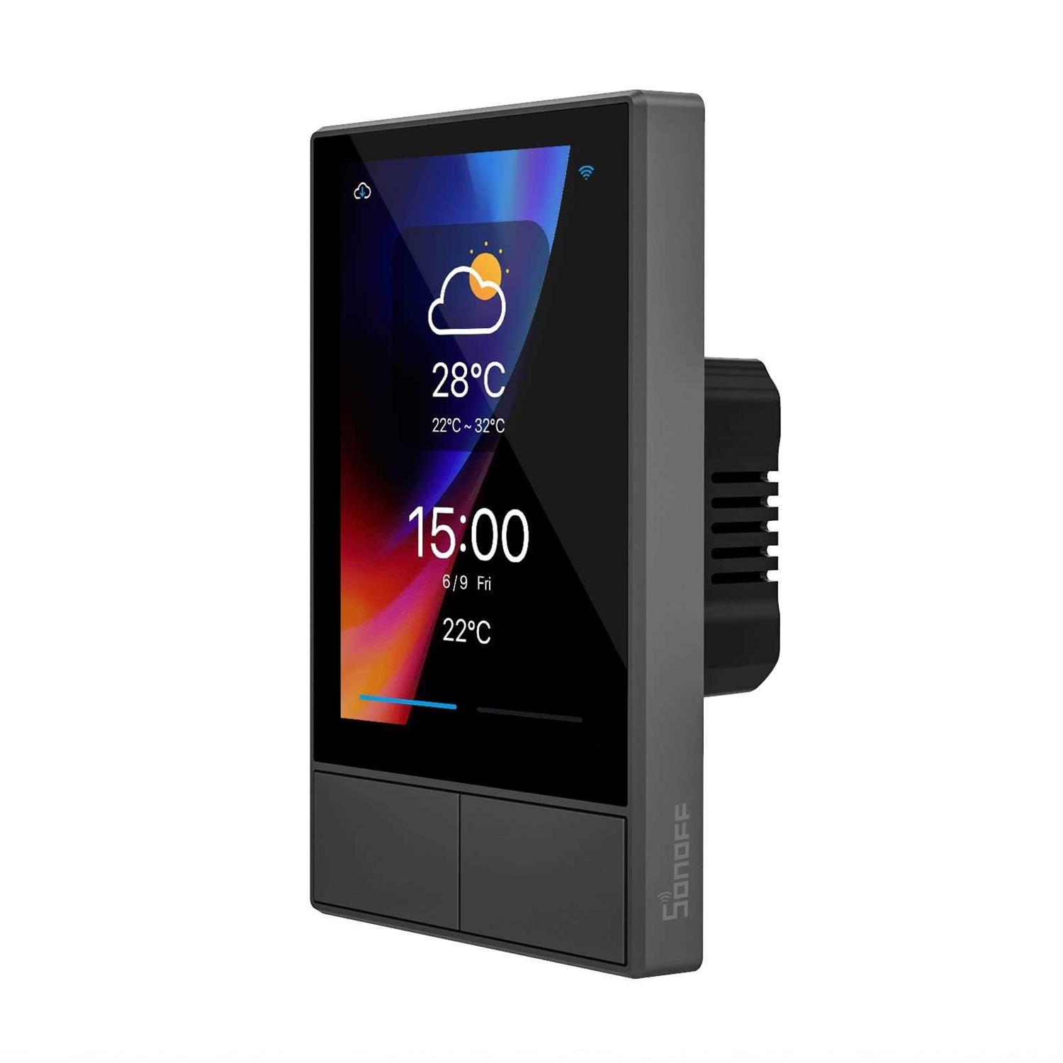 SONOFF NSPanel WiFi Smart Scene Wall Switch,2-Switch Panel Smart Home Control,Touchscreen Control for Smart Temperature Function,Lights,Work