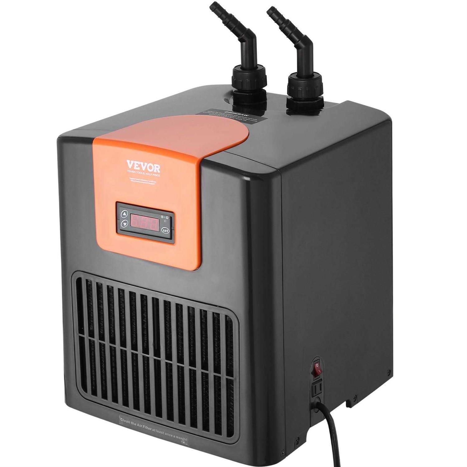 VEVOR Aquarium Chiller, 52 Gal 196 L, 1/10 HP Hydroponic Water Chiller