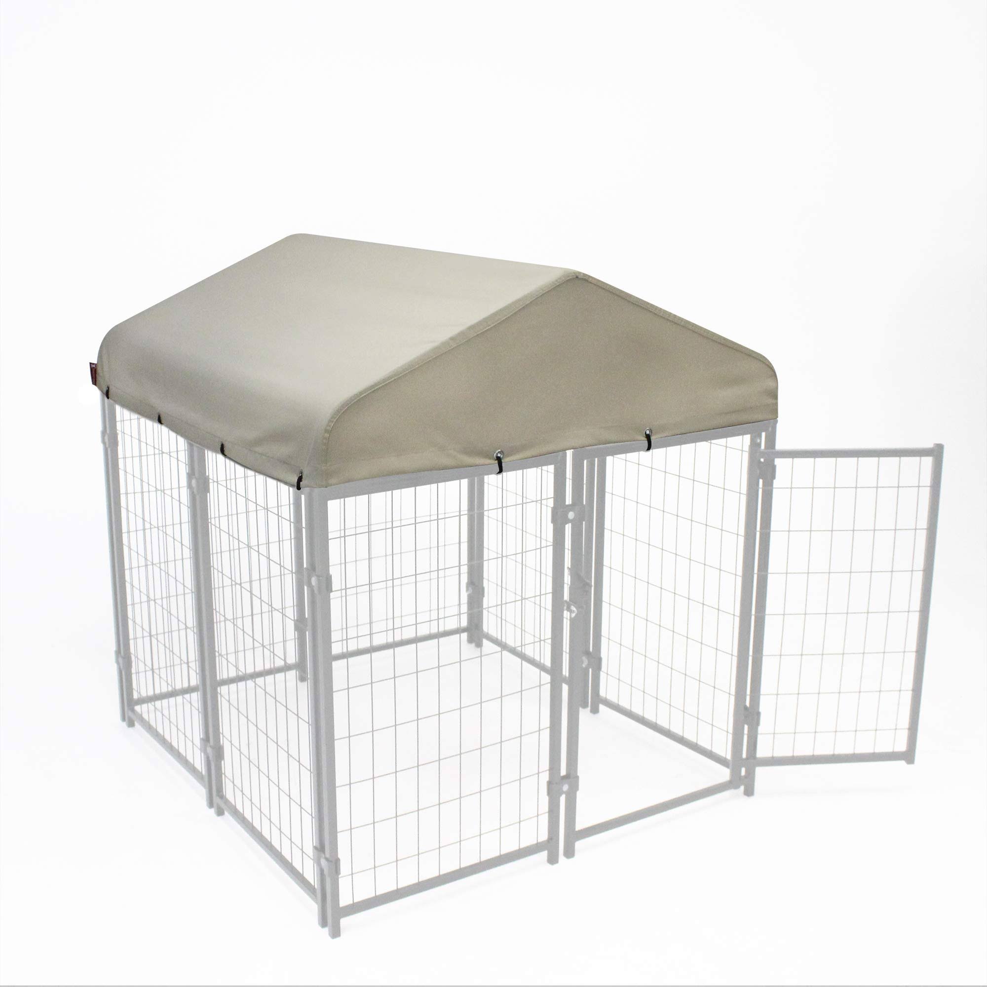 Lucky Dog Canopy Kennel Cover with Sunbrella Fabric - Tahitian Sand