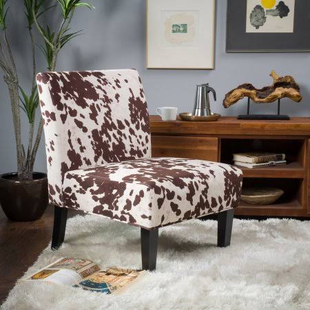 Noble House Cassie Milk Cow Fabric Dining Chair