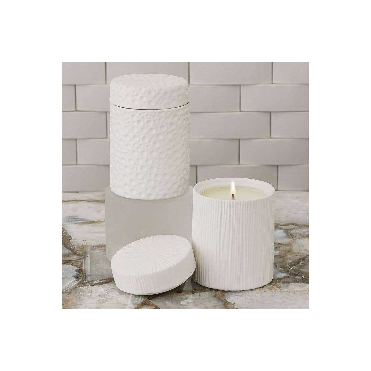 Studio A Moonscape Jar Candle - White Tahiti - Matte White