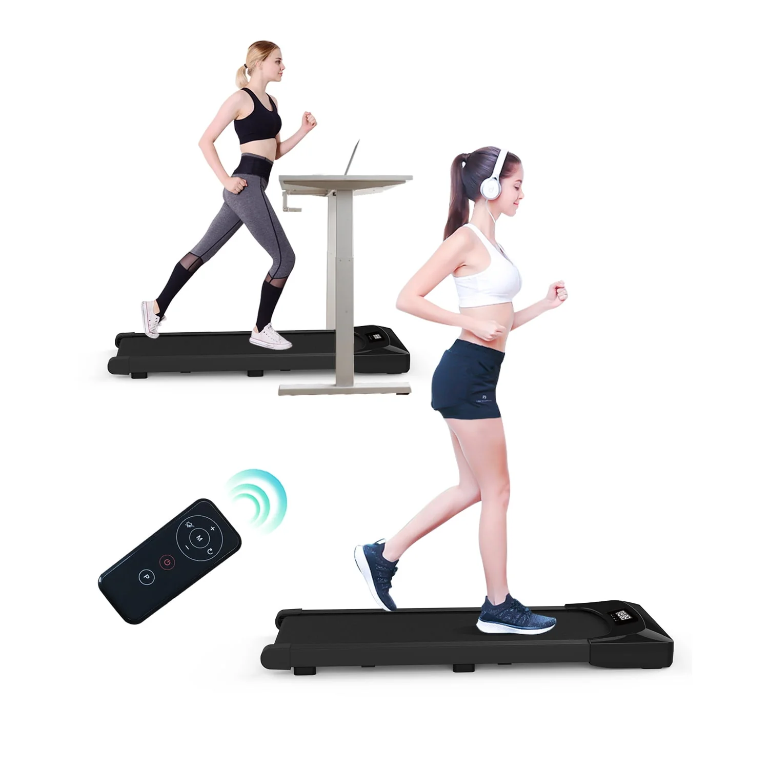Clearance! Portable Treadmill Under Desk 2.5HP Electric Treadmill Walking for Home Maximum Weight 265lbs, Walking Treadmill 2 in 1 for Walking