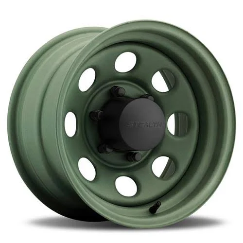 15x7 5x127mm|5x5in. U.S. Wheel 044 Series Stealth Crawler Camo Green Wheels