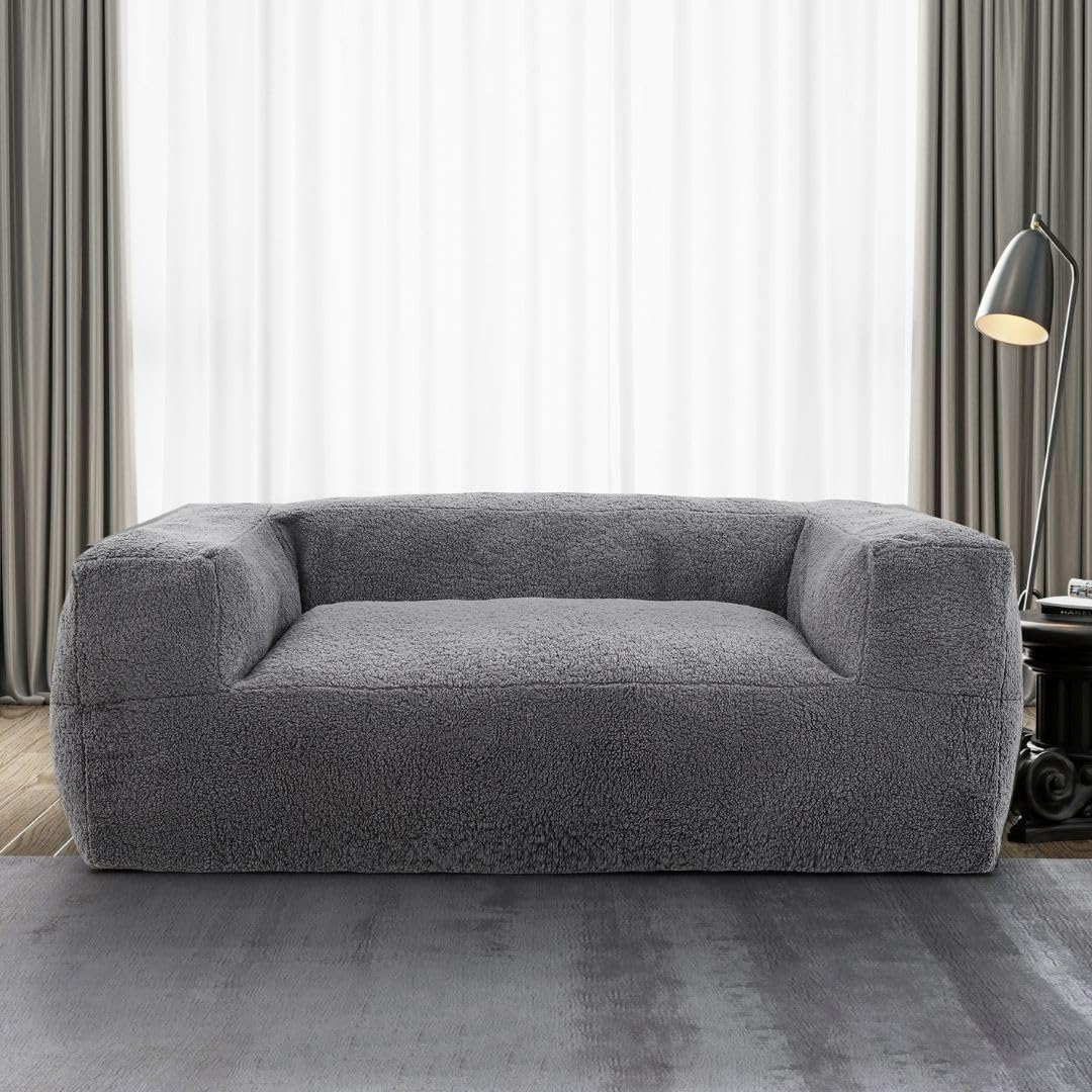 71" Large Memory Foam Bean Bag Sofa Chair with Armrest for Adults