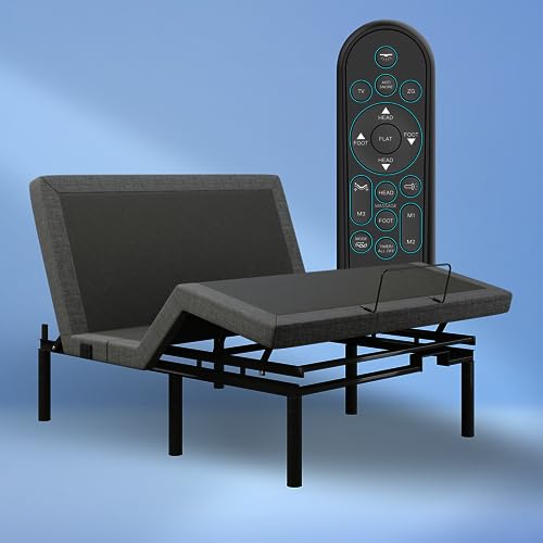 iDealBed 5i Custom Adjustable Bed Base, Wall Hugger, Massage, Zero-Gravity, Dual USB Charger, One Touch Comfort, Programmable Memory, Night Light