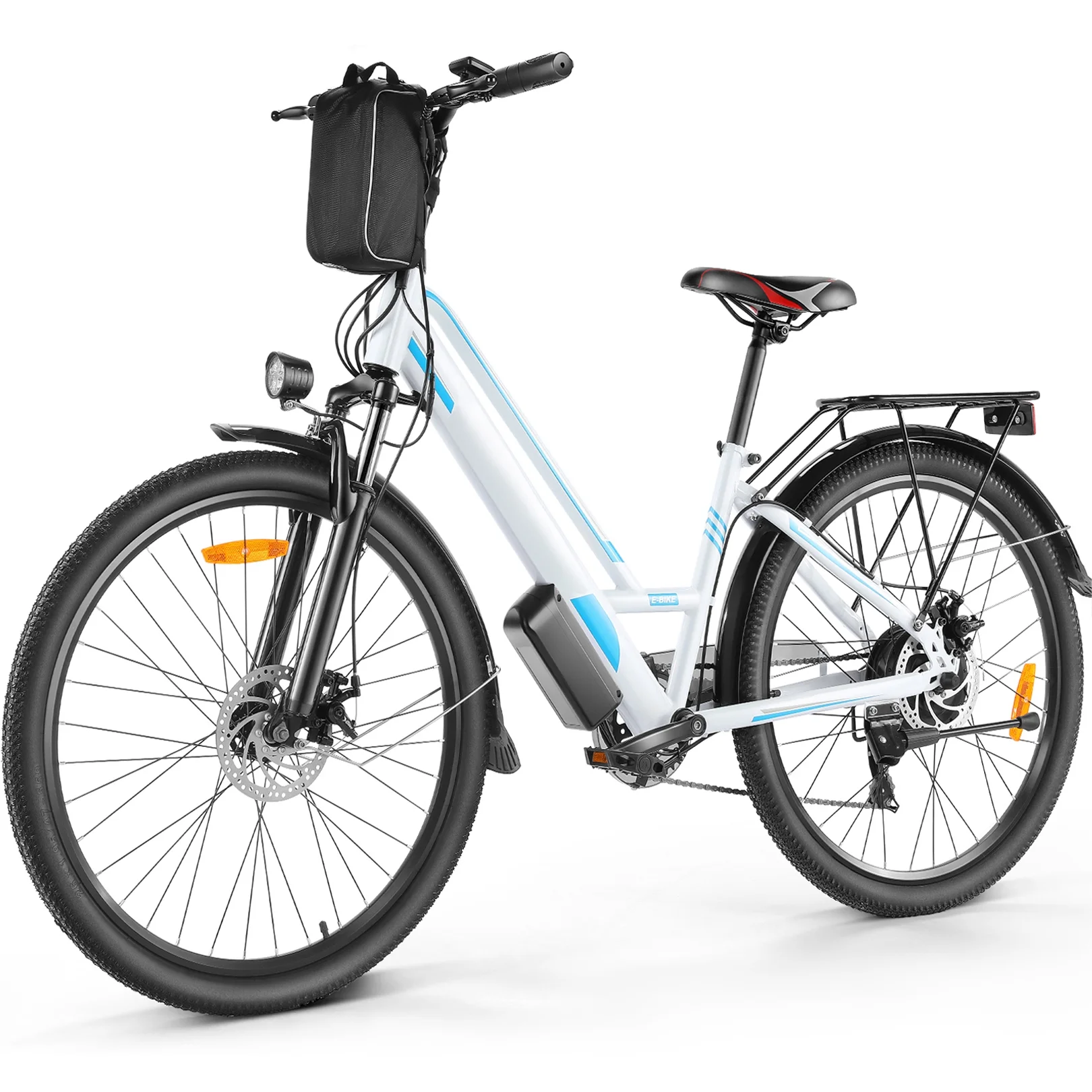 Gocio 500W 26'' Electric Bike 48V Electric Bicycle for Adults, 19MPH Cruiser Ebike, Electric Commuter Bike with Carrier Rack