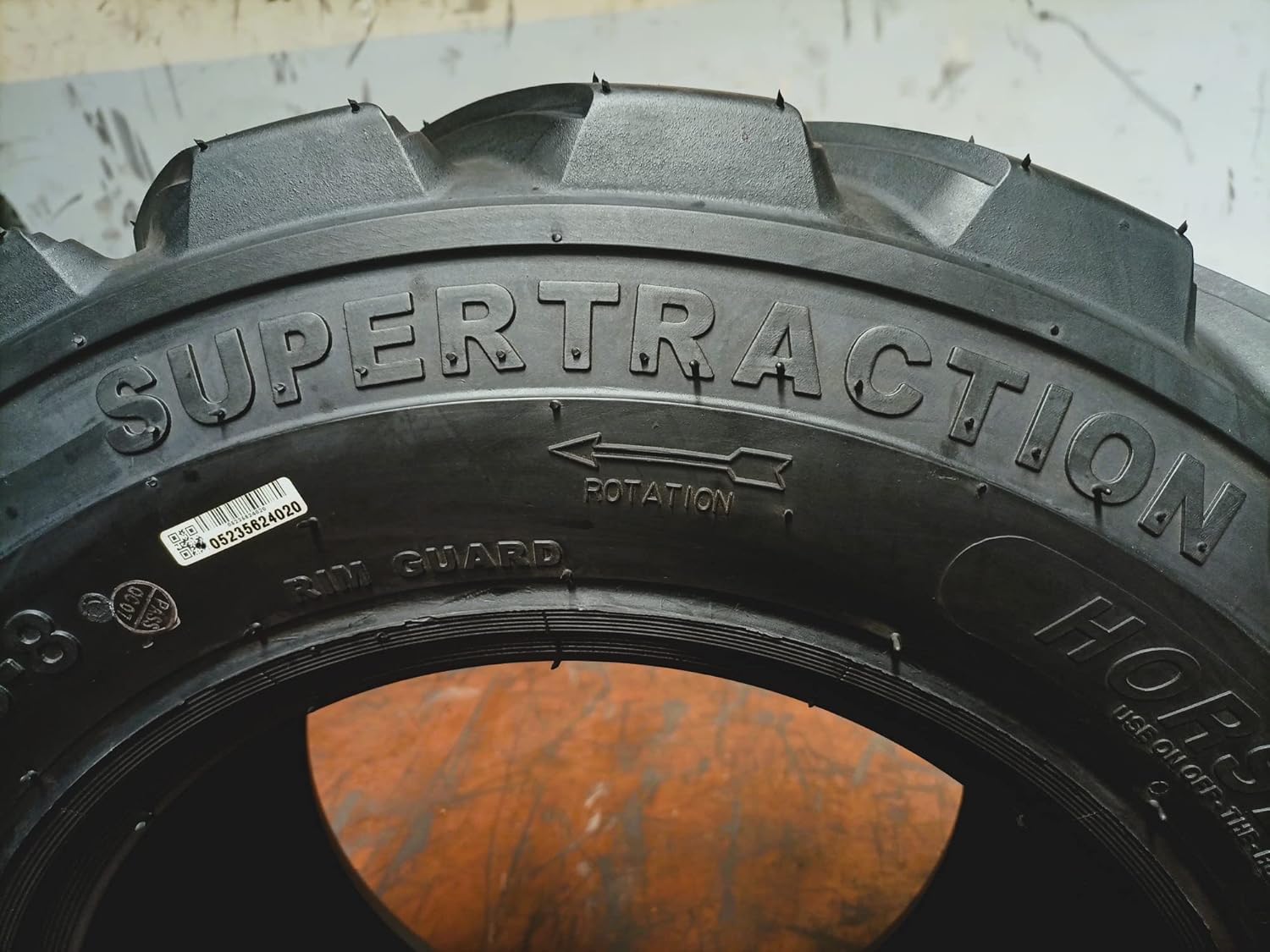 4 HORSESHOE 12-16.5 14PLY R-4 Skid Steer Tubeless Tires w/Extra Thick Rim-Guard Wall Super Heavy Duty H Load 12x16.5 305/70-16.5 NHS 12165 T168 SKS8