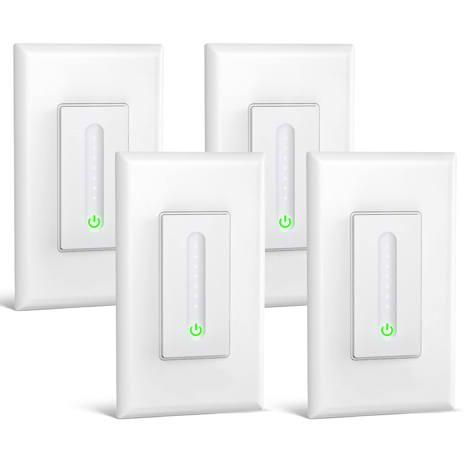 Smart Dimmer Switch, WiFi Smart Light Switch Work with Alexa and Google Home, Neutral Wire Needed，Remote Control,Single-Pole， No Hub Required