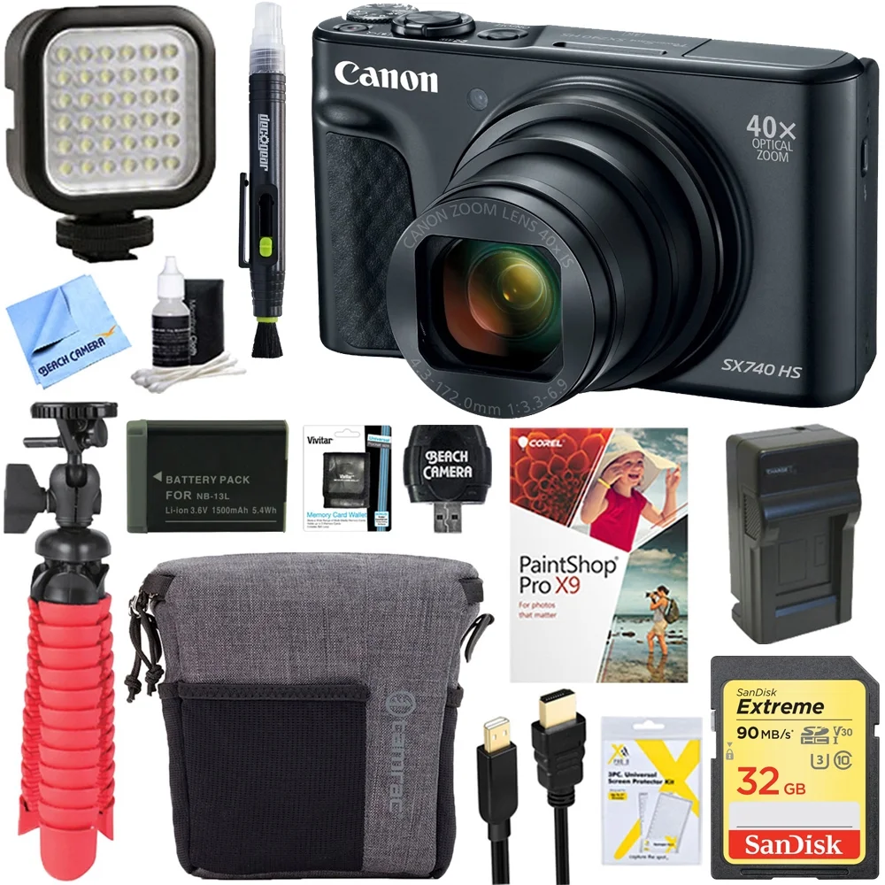 Canon PowerShot SX740 HS 20.3 Megapixel Compact Camera, Black - Curated Treasures Market