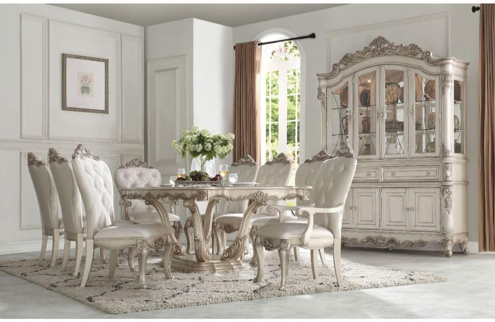 Formal 9-Piece Dining Room Set with Dining Extendable Table, 6 Side Chairs and 2 Arm Chairs, Set for 8 Persons