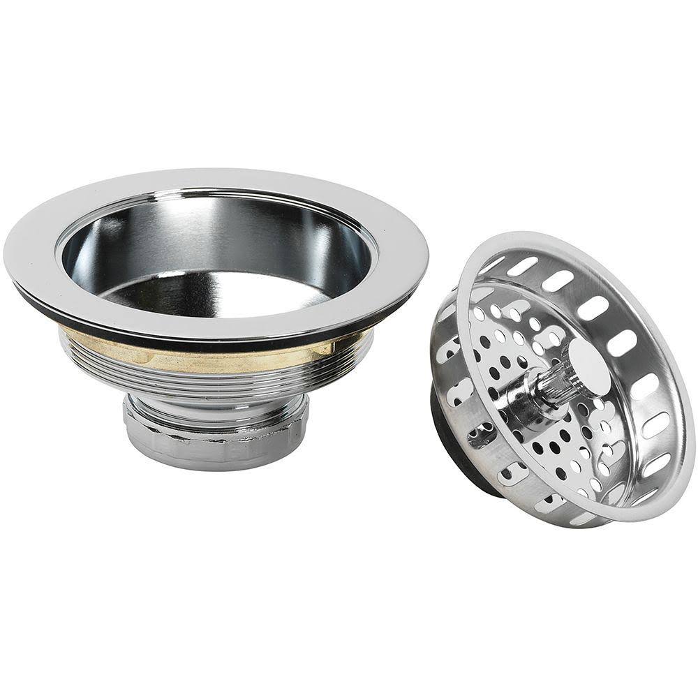 Glacier Bay Cast Brass Kitchen Sink STRAINER in Chrome, Grey