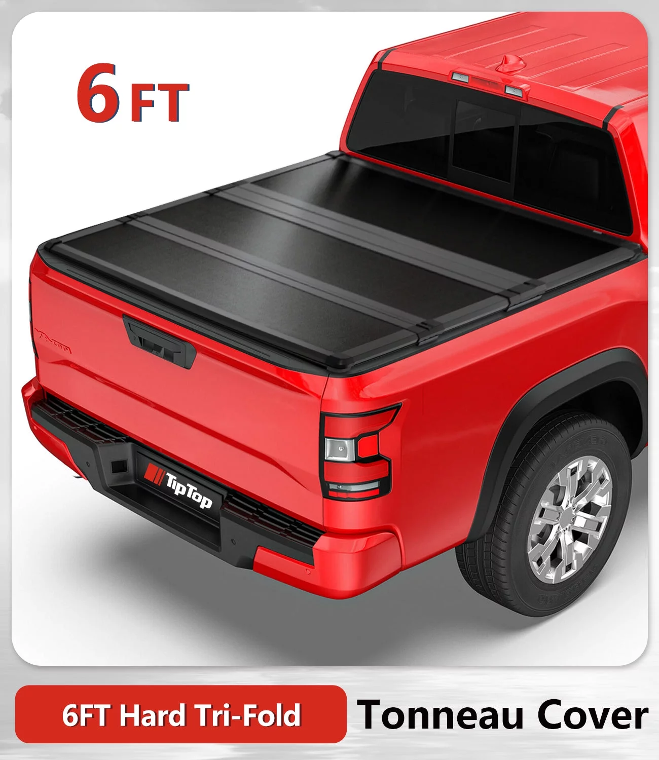 TIPTOP Tri-Fold Hard Tonneau Cover Truck Bed FRP On Top For 2005-2023 Nissan Frontier 6ft Bed (73.3") | TPM3 |For Models with or Without the