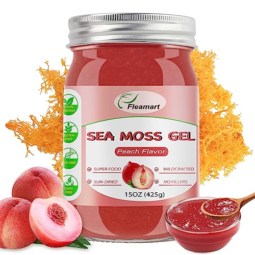 Fleamart Irish Sea Moss Gel Organic Raw 15OZ Natural Seamoss Gel Organic with 92 Minerals and Vitamins, Healthy Digestion, Thyroid Support