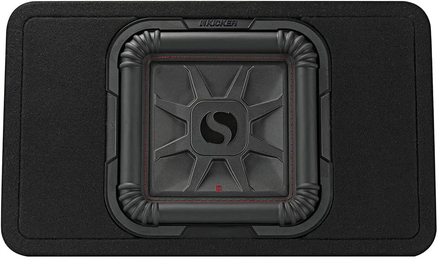 KICKER 46TL7T102 10 Inch 2 Ohm 500 Watt RMS Power and 1000 Watts Peak Power Single Car Audio Thin Profile Subwoofer Enclosure, Black