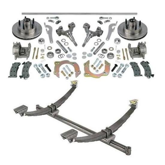 48 in Gasser Chevy Axle/Spindle/Brake Kit 5on4-1/2 Ford/Mopar Pattern
