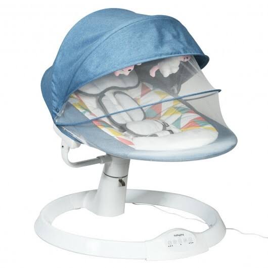Baby Swing Electric Rocking Chair with Bluetooth Music Timer-Blue