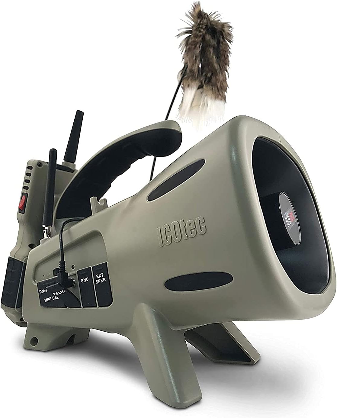 Icotec Outlaw Programmable Game Call/Decoy Combo - 240 Professional Sounds - 300 Yard Remote Range - Play 2 Sounds Simultaneously