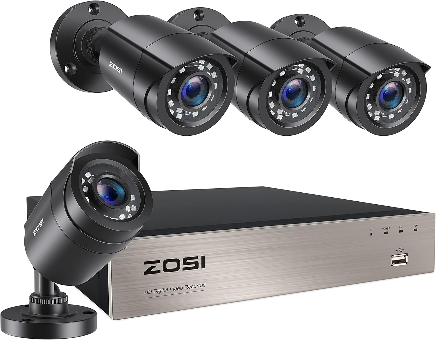 ZOSI 16CH 1080P Security Camera System with 2TB Hard Drive,H.265+ 16Channel 1080P HD-TVI DVR with 8PCS 1080P Outdoor Indoor Surveillance Cameras