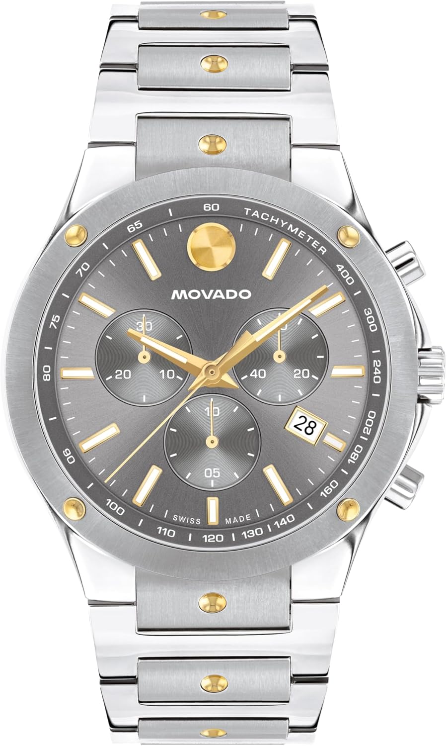 Movado SE Men's Sport Watch - Swiss Quartz Chronograph Movement, Stainless Steel Link Bracelet - 5 ATM Water Resistance