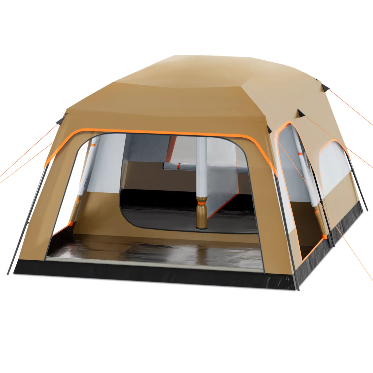 Magshion Extra Large Tent for 5-8 Person, Family Cabin Tent with 2 Rooms and 3 Doors, Waterproof Double Layer Big Tent for Outdoor, Picnic, Camping