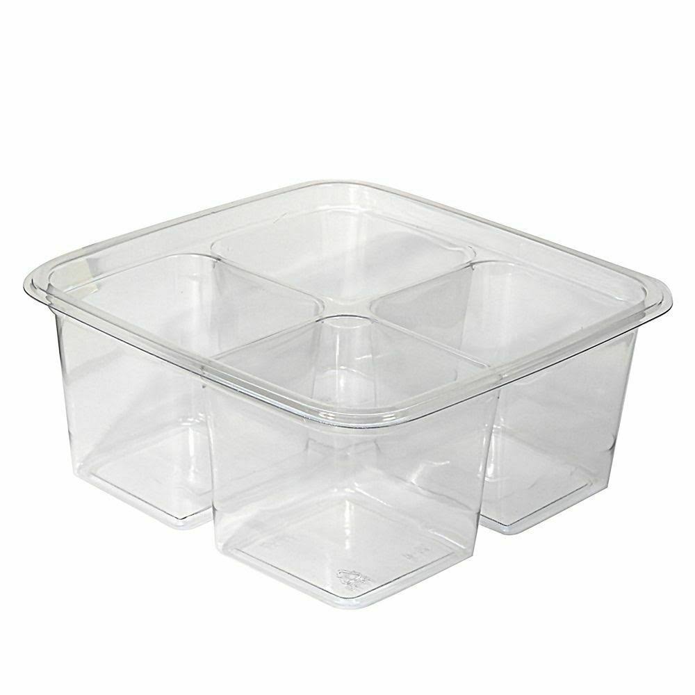 Fabri-Kal 9502405 S6-4 Clear 4-Comptartment 6 in. Container - 300 / CS