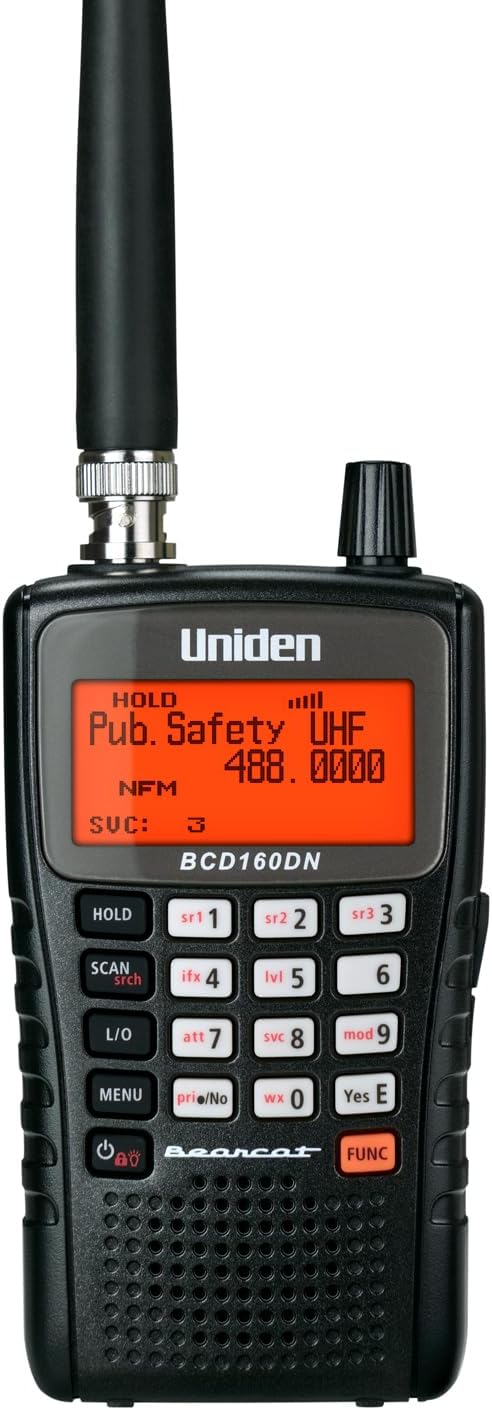 Uniden Bearcat BCD160DN Handheld Digital Scanner, Exclusive Features, Band Scope Rapid System/Channel Number Tagging, Narrow-Band Reception