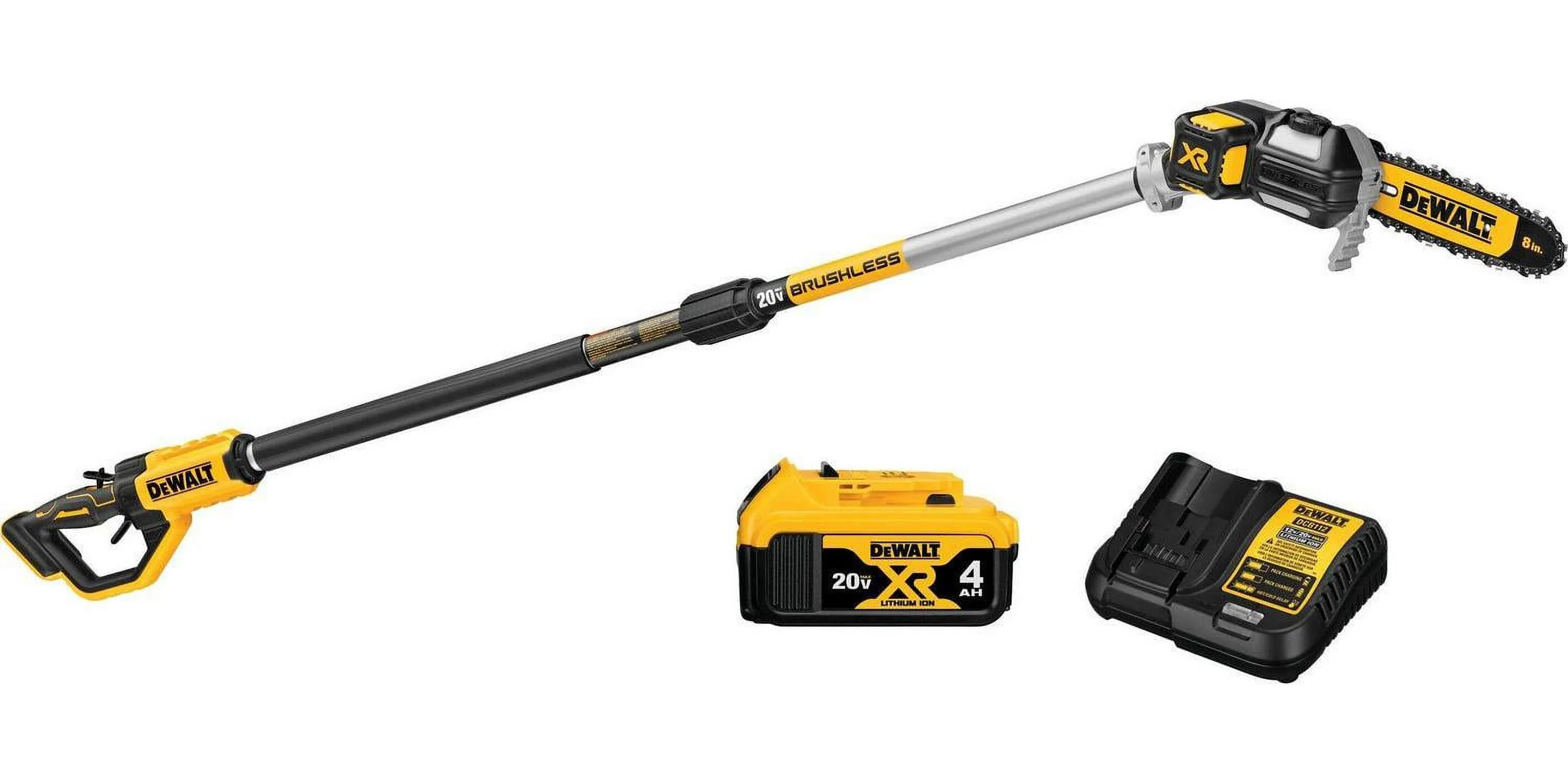 DeWALT DCPS620M1 8 in. 20V Cordless MAX XR Pole Saw 4Ah Kit, 15 ft. Reach - Curated Treasures Market