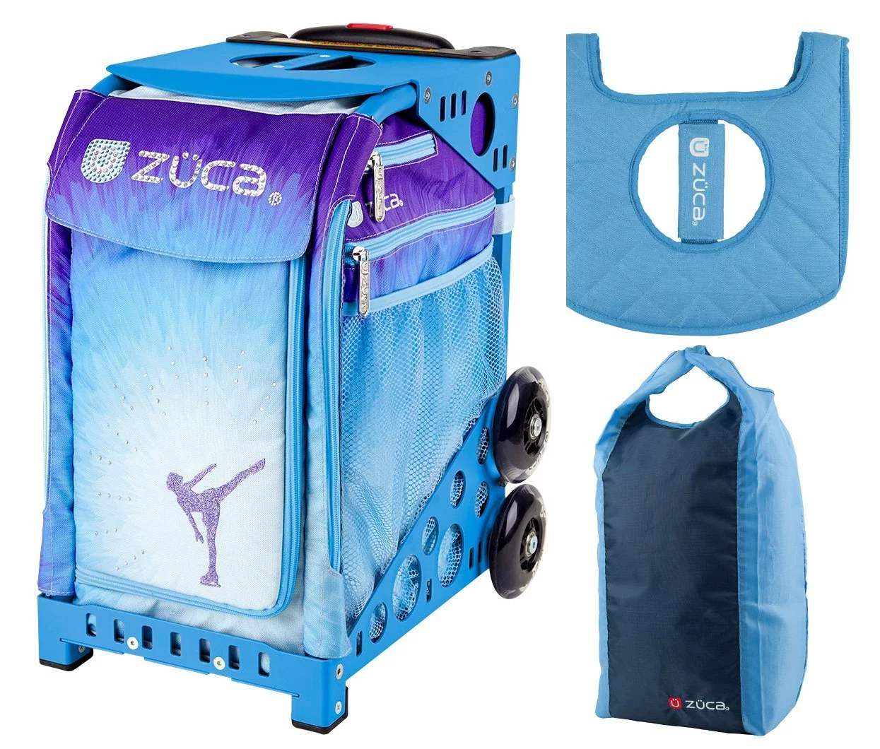 Zuca 18" Sport Bag - Ice Dreamz with Gift Stuff Sack and Seat Cover (Blue Frame) - Curated Treasures Market