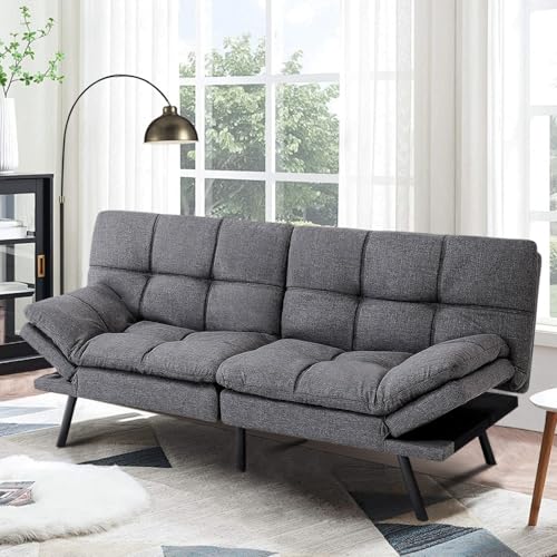 MUUEGM Futon Sofa Bed，Memory Foam Futon Convertible Couch Bed, Sofa Bed Couch,Modern Loveseat Sofa,Sleeper Couch for Small Space，Apartment