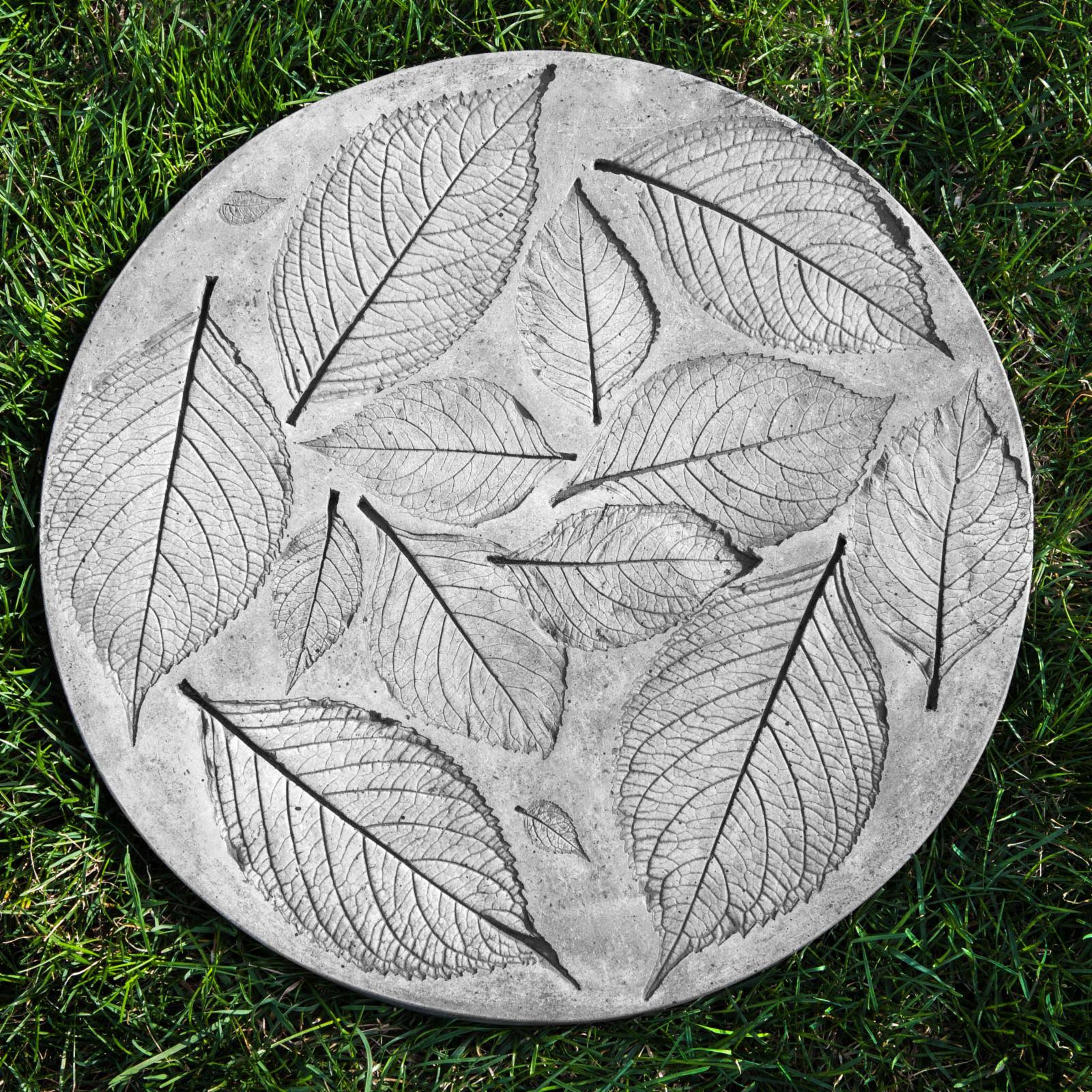 Campania International Cast Stone Hydrangea Leaf Stepper, Lead Antique