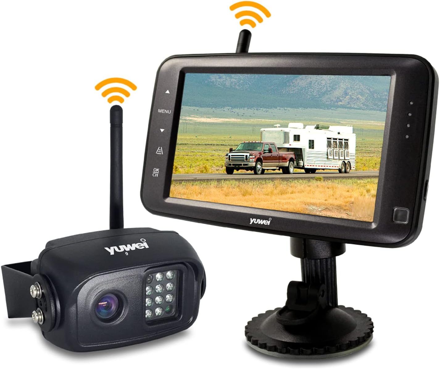 Wireless Backup Camera with 5 inch Split Screen, Ip69k Waterproof Wireless Rear View Camera with Night Vision