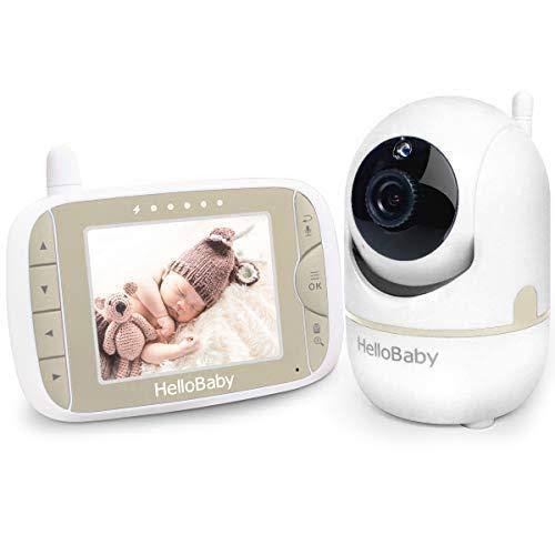 Hello Baby-us Baby Monitor with Remote Pan-Tilt-Zoom Camera and 3.2&& LCD Screen, Infrared Night Vision, Gold