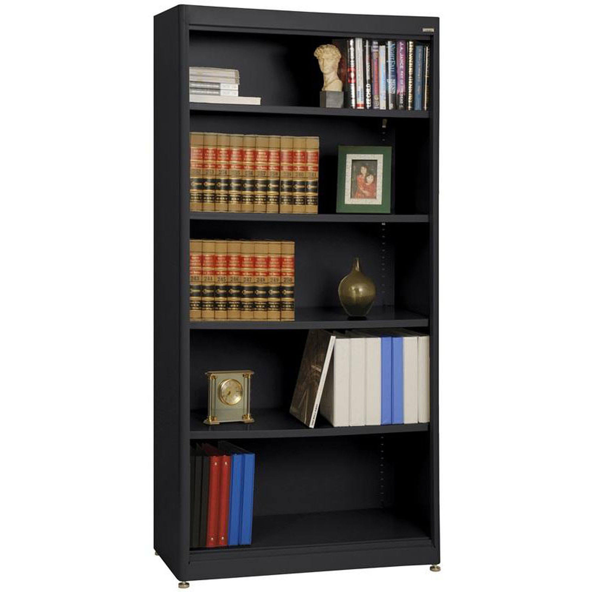 Sandusky 5-Shelf Radius Edge Steel Stationary Bookcase, Black