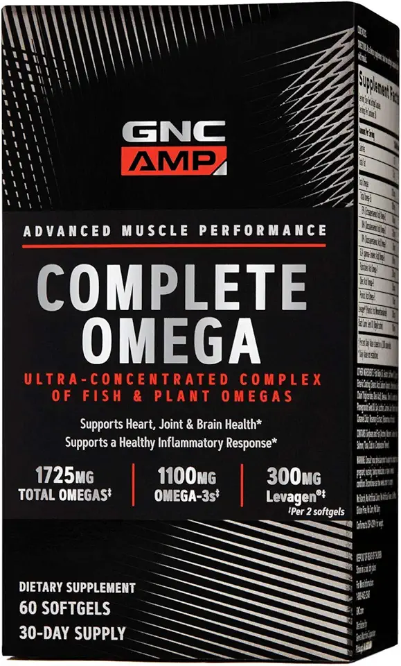 GNC AMP Complete Omega | Supports Heart, Joint and Brain Health | 60 Count - Kansas Nuitrition - HNZSDS