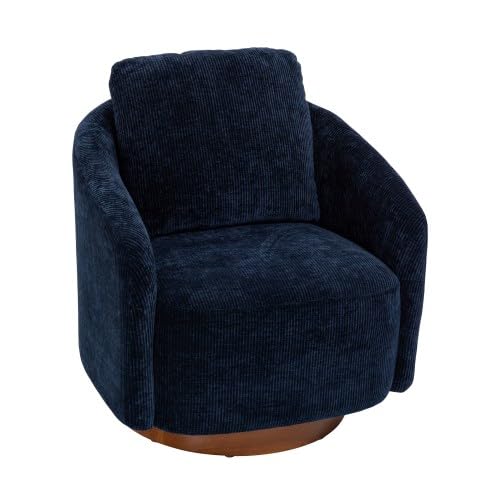 30.3" W Swivel Barrel Chair, Modern Swivel Accent Chairs for Living Room, Chenille 360 Degree Club Chair