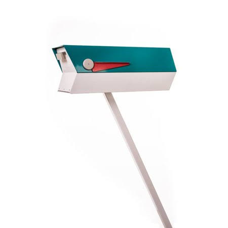Modbox USA Modern 2 Tone Post Mounted Mailbox, White