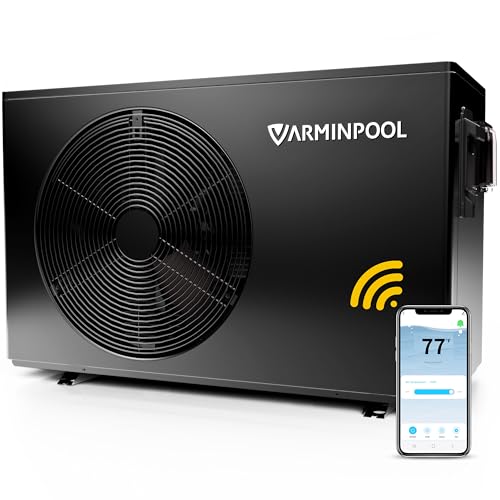 16000BTU Pool Heat Pump, Electric Pool Heater for Above Ground Pool Up to 5400 Gallons, WiFi App Control, Smart Inverter, Titanium Heat Exchanger