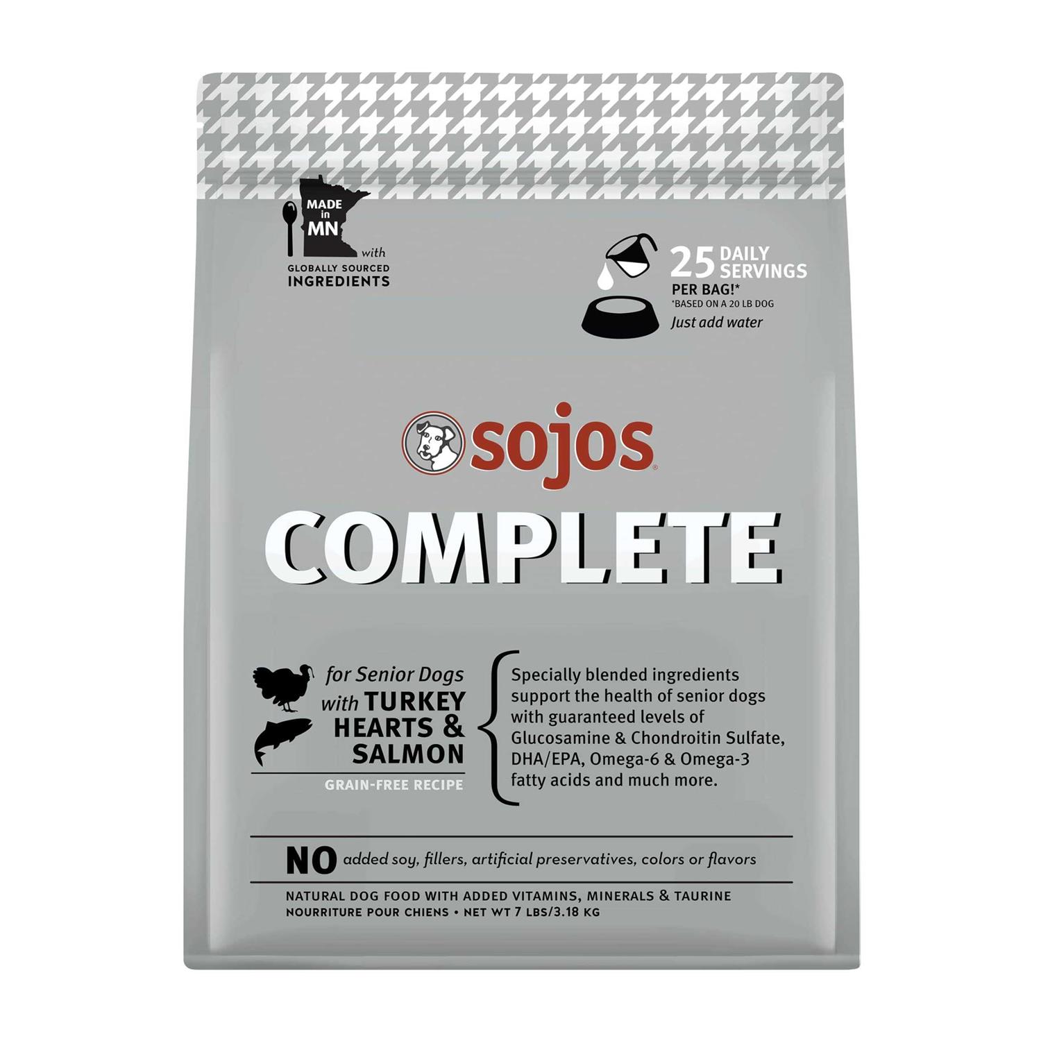 Sojos Complete Grain-Free Senior Turkey &amp; Salmon Recipe Freeze Dried Dog Food - Pet Supplies online store