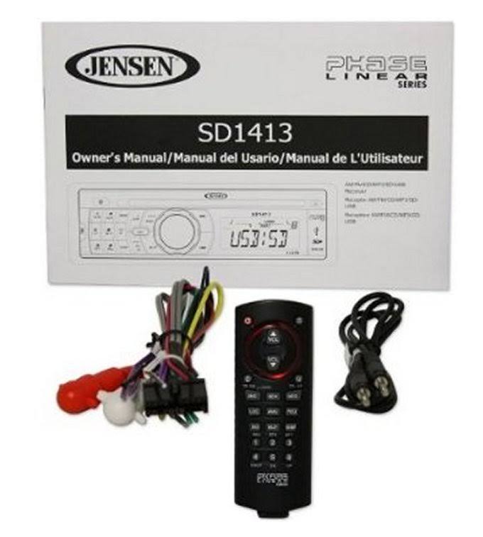 Jensen SD1413 In-Dash Car CD, MP3, SD Card, WMA & USB Receiver Player w/ Remote