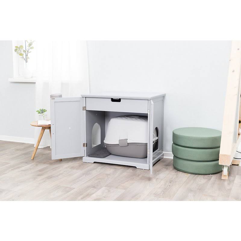 Trixie Wooden Cat Litter Box Enclosure, X-Large, Gray
