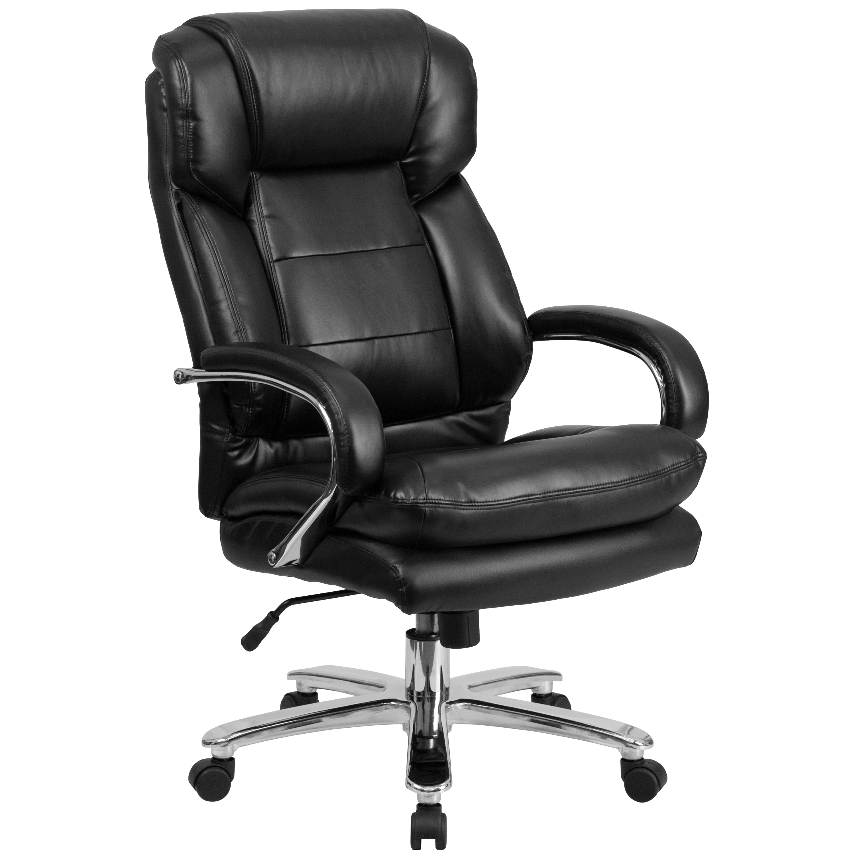 Flash Furniture Big & Tall Office Chair | Black LeatherSoft Swivel Executive Desk Chair with Wheels