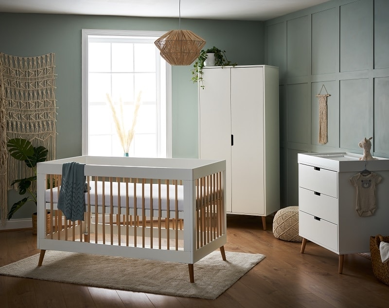 Obaby Maya 4in1 3 Piece Nursery Room Set – White and Natural