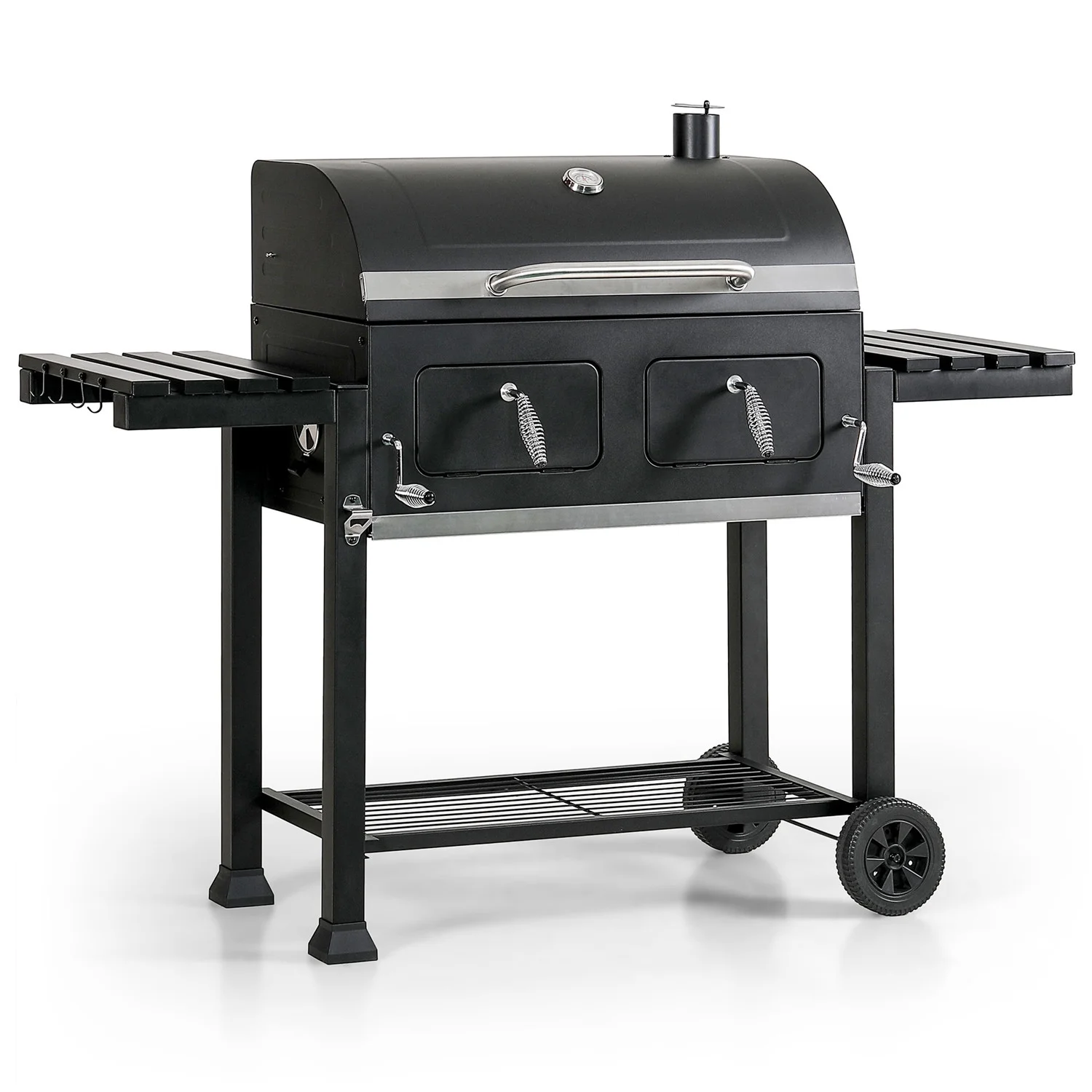Summit Living 34'' Charcoal Grill Extra Large Portable BBQ Grill, Black