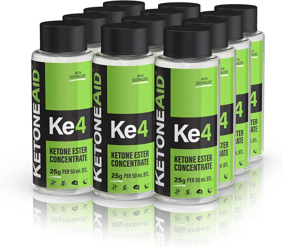 Sponsored Ad - KetoneAid Ke4 with Sucralose | Ketone Ester Concentrate | 10 Servings Per Bottle (12 Count) - Kansas Nuitrition - HNZSDS